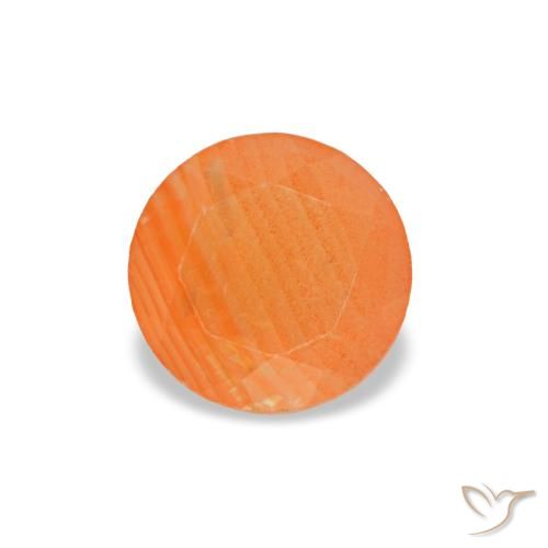 Cornaline orange naturelle coupe roude, 0,38 ct, transparent