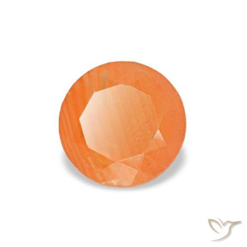 Cornaline orange naturelle coupe roude, 0,38 ct, transparent