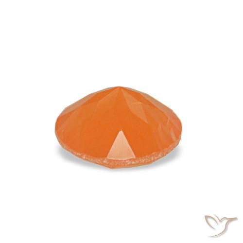 Cornaline orange naturelle coupe roude, 0,38 ct, transparent