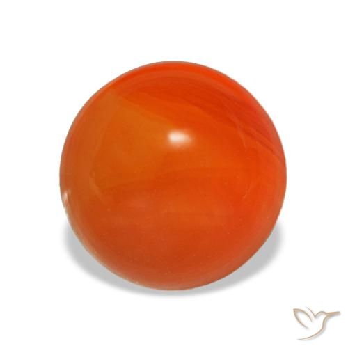 Cornaline orange de 1,98 ct, rond, transparent