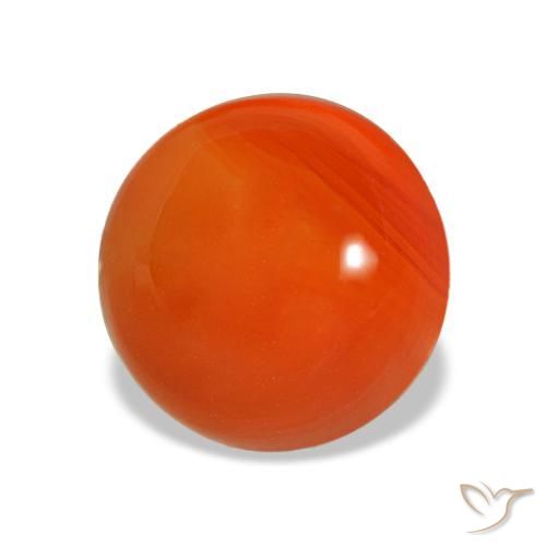 Cornaline orange naturelle coupe roude, 1,98 ct, transparent