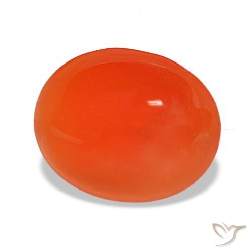 Cornaline orange naturelle coupe ovale, 2,29 ct, translucide