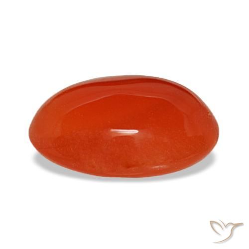 Cornaline orange naturelle coupe ovale, 2,29 ct, translucide
