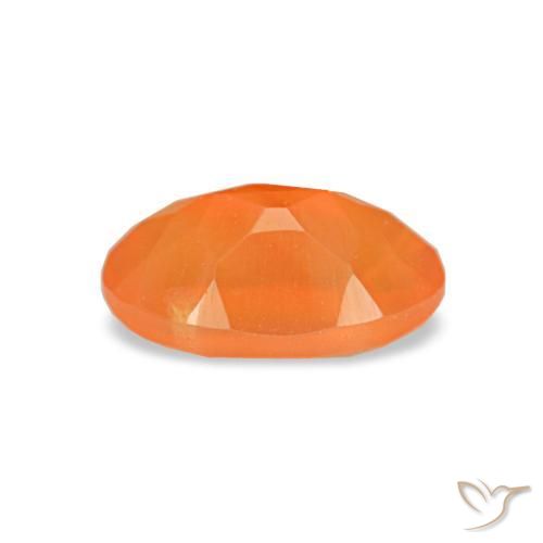 Cornaline orange naturelle coupe ovale, 0,44 ct, transparent