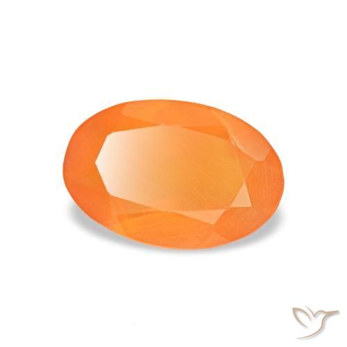 Cornaline orange naturelle coupe ovale, 0,35 ct, transparent
