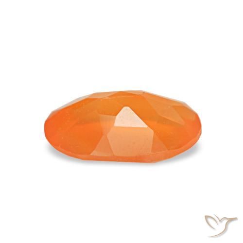 Cornaline orange naturelle coupe ovale, 0,35 ct, transparent