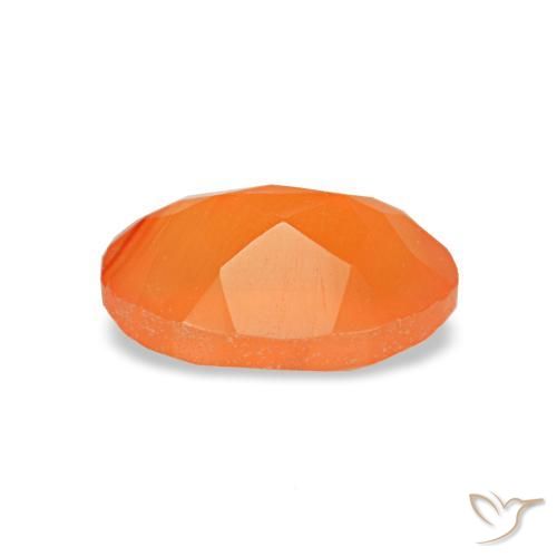 Cornaline orange naturelle coupe ovale, 0,47 ct, transparent
