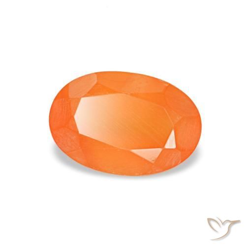 Cornaline orange naturelle coupe ovale, 0,40 ct, transparent