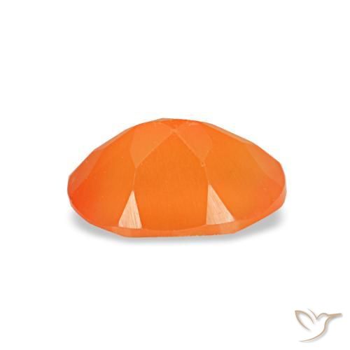 Cornaline orange naturelle coupe ovale, 0,40 ct, transparent