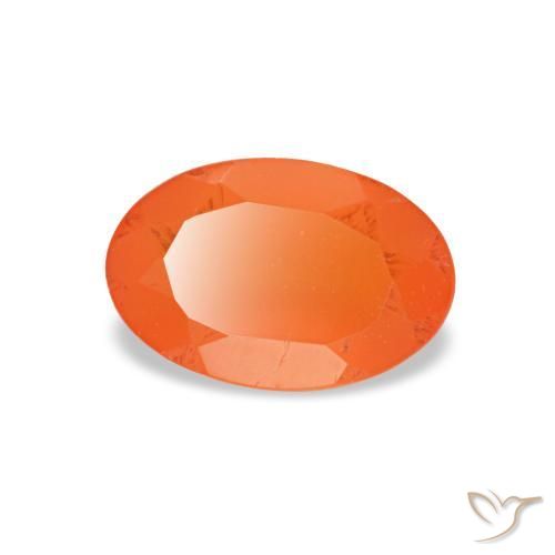 Cornaline orange naturelle coupe ovale, 0,40 ct, transparent