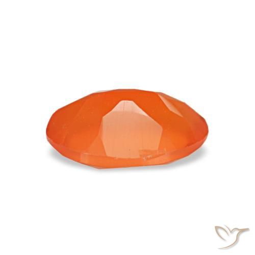 Cornaline orange naturelle coupe ovale, 0,40 ct, transparent