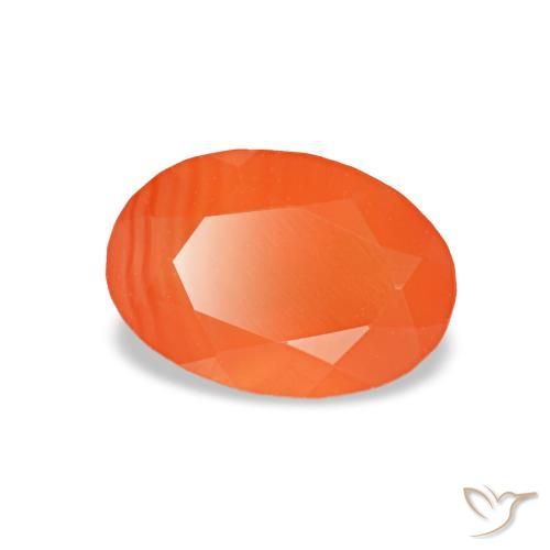 Cornaline orange naturelle coupe ovale, 0,44 ct, transparent
