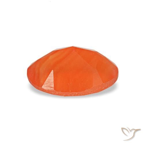 Cornaline orange naturelle coupe ovale, 0,44 ct, transparent
