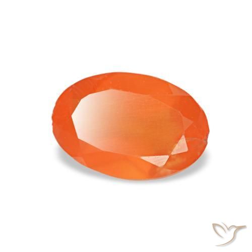 Cornaline orange naturelle coupe ovale, 0,34 ct, transparent