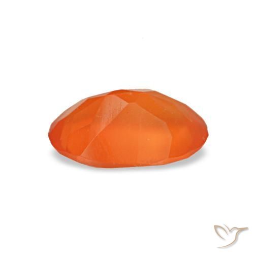 Cornaline orange naturelle coupe ovale, 0,34 ct, transparent