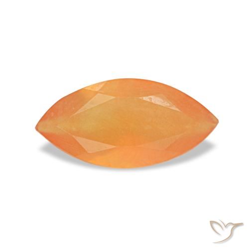 Cornaline orange naturelle marquise, 0,43 ct, transparent