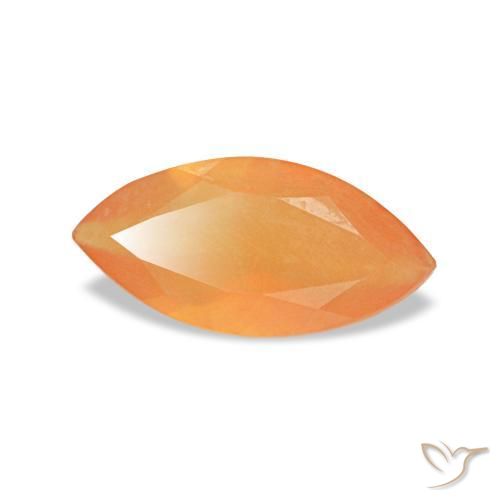 Cornaline orange naturelle marquise, 0,43 ct, transparent
