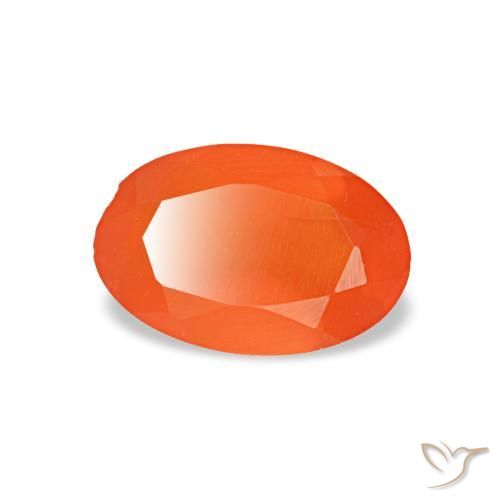 Cornaline orange naturelle coupe ovale, 0,34 ct, transparent