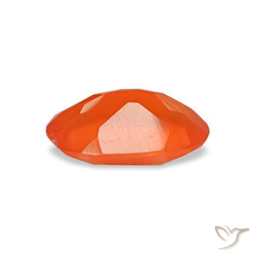 Cornaline orange naturelle coupe ovale, 0,34 ct, transparent