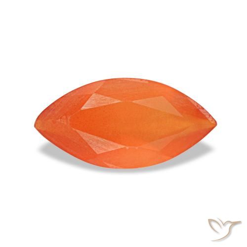 Cornaline orange naturelle marquise, 0,39 ct, transparent