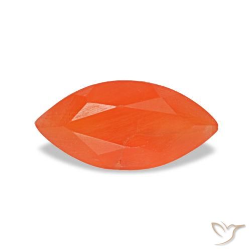 Cornaline orange naturelle marquise, 0,48 ct, transparent