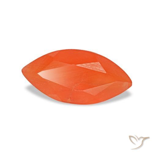 Cornaline orange naturelle marquise, 0,48 ct, transparent