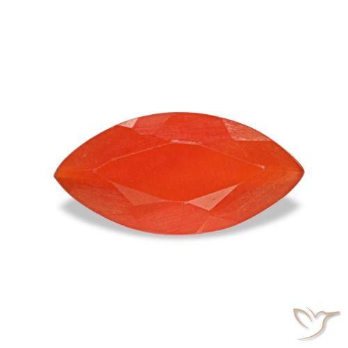 Cornaline orange naturelle marquise, 0,38 ct, transparent