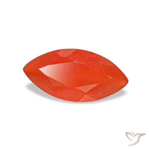 Cornaline orange naturelle marquise, 0,38 ct, transparent