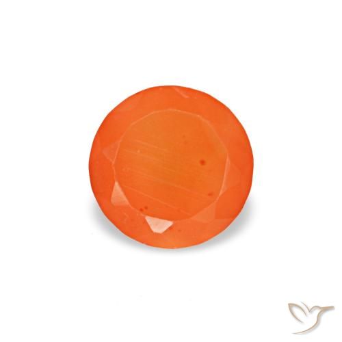 Cornaline orange naturelle coupe roude, 0,20 ct, transparent