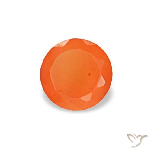 Cornaline orange naturelle coupe roude, 0,20 ct, transparent