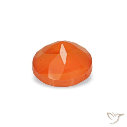 Cornaline orange naturelle coupe roude, 0,20 ct, transparent