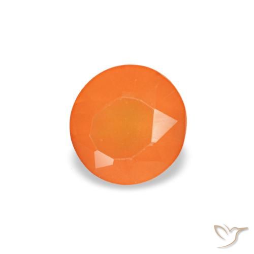 Cornaline orange de 0,18 ct, rond, transparent