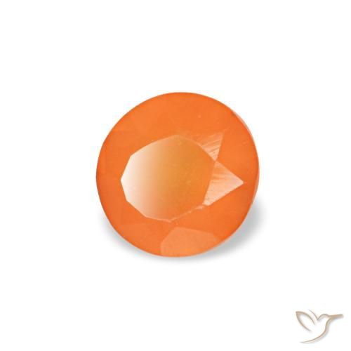 Cornaline orange naturelle coupe roude, 0,18 ct, transparent