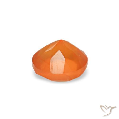 Cornaline orange naturelle coupe roude, 0,18 ct, transparent