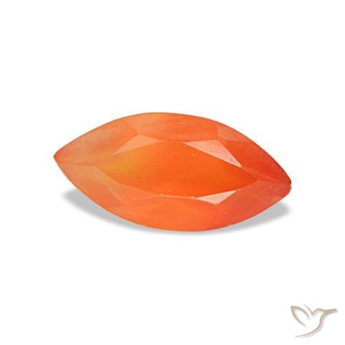 Cornaline orange naturelle marquise, 0,47 ct, transparent