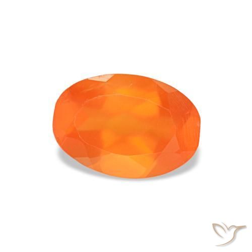 Cornaline orange naturelle coupe ovale, 0,37 ct, transparent