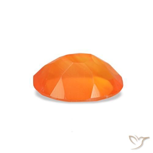 Cornaline orange naturelle coupe ovale, 0,37 ct, transparent