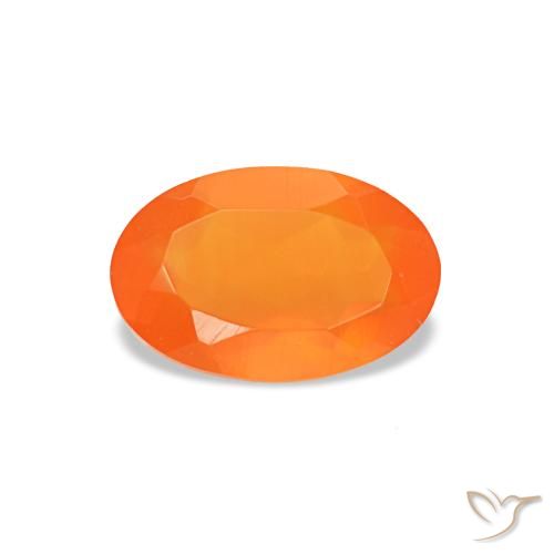 Cornaline orange naturelle coupe ovale, 0,33 ct, transparent