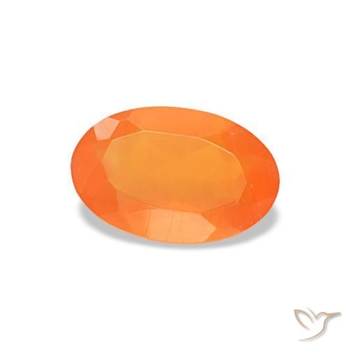 Cornaline orange naturelle coupe ovale, 0,33 ct, transparent
