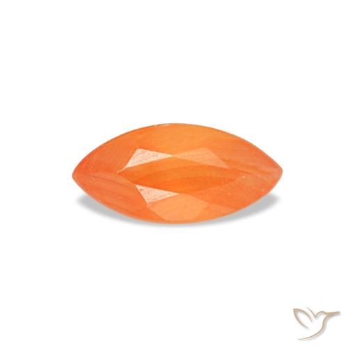 Cornaline orange naturelle marquise, 0,14 ct, transparent