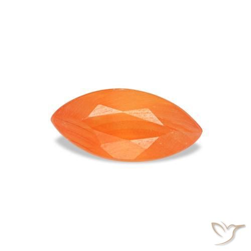 Cornaline orange naturelle marquise, 0,14 ct, transparent
