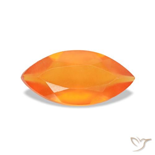 Cornaline orange naturelle marquise, 0,39 ct, transparent