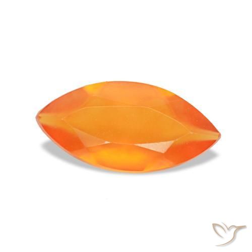Cornaline orange naturelle marquise, 0,39 ct, transparent