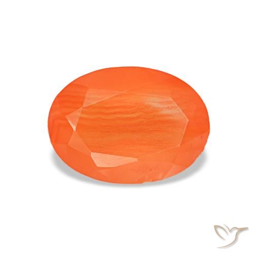 Cornaline orange de 0,60 ct, ovale, transparent