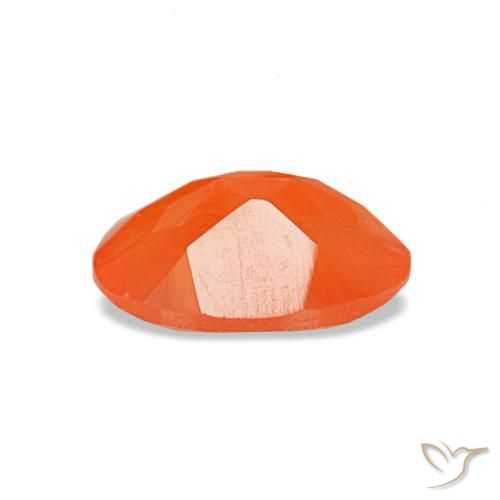 Cornaline orange naturelle coupe ovale, 0,60 ct, transparent