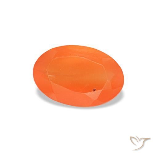 Cornaline orange naturelle coupe ovale, 0,38 ct, transparent