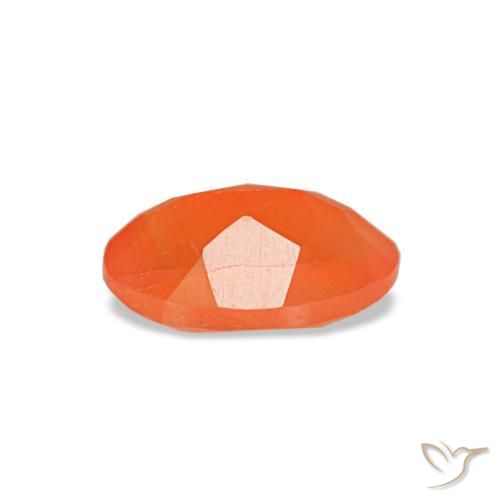 Cornaline orange naturelle coupe ovale, 0,38 ct, transparent