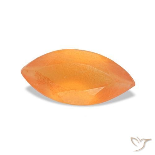 Cornaline orange naturelle marquise, 0,44 ct, transparent
