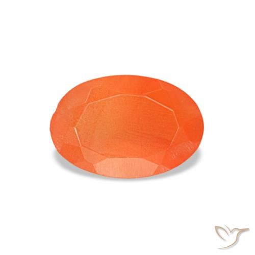 Cornaline orange naturelle coupe ovale, 0,36 ct, transparent