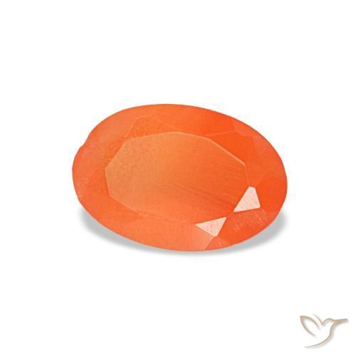 Cornaline orange naturelle coupe ovale, 0,36 ct, transparent